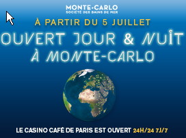 Le casino de Paris a Monaco reste ouvert de jour comme de nuit