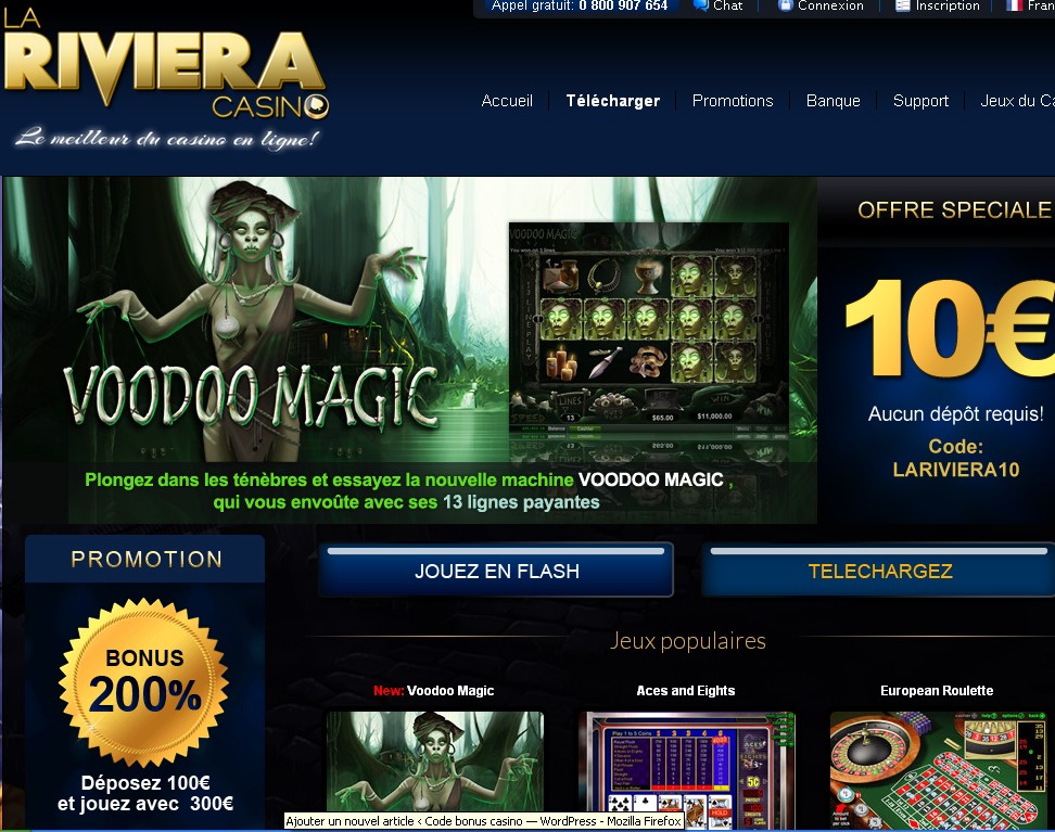 Bonus gratuit La Riviera Casino