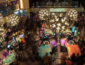 Vue aérienne de l'espace jeu de l'Hippodrome Casino de Londres