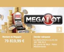 Le jackpot progressif Megapot remporté au Casino Partouche Palais Méditerranée de Nice