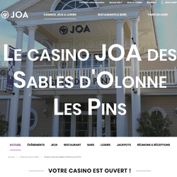 Trois jackpots progressifs tombent Joa Casino des Sables-d'Olonne